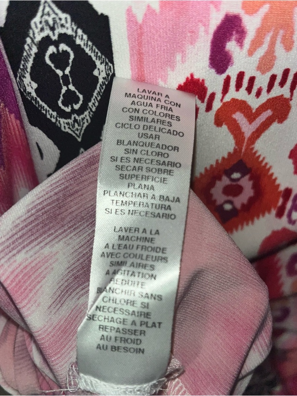 London Times Pink & Purple Patterned V-Neck Tunic Dress - Picture 4 of 5